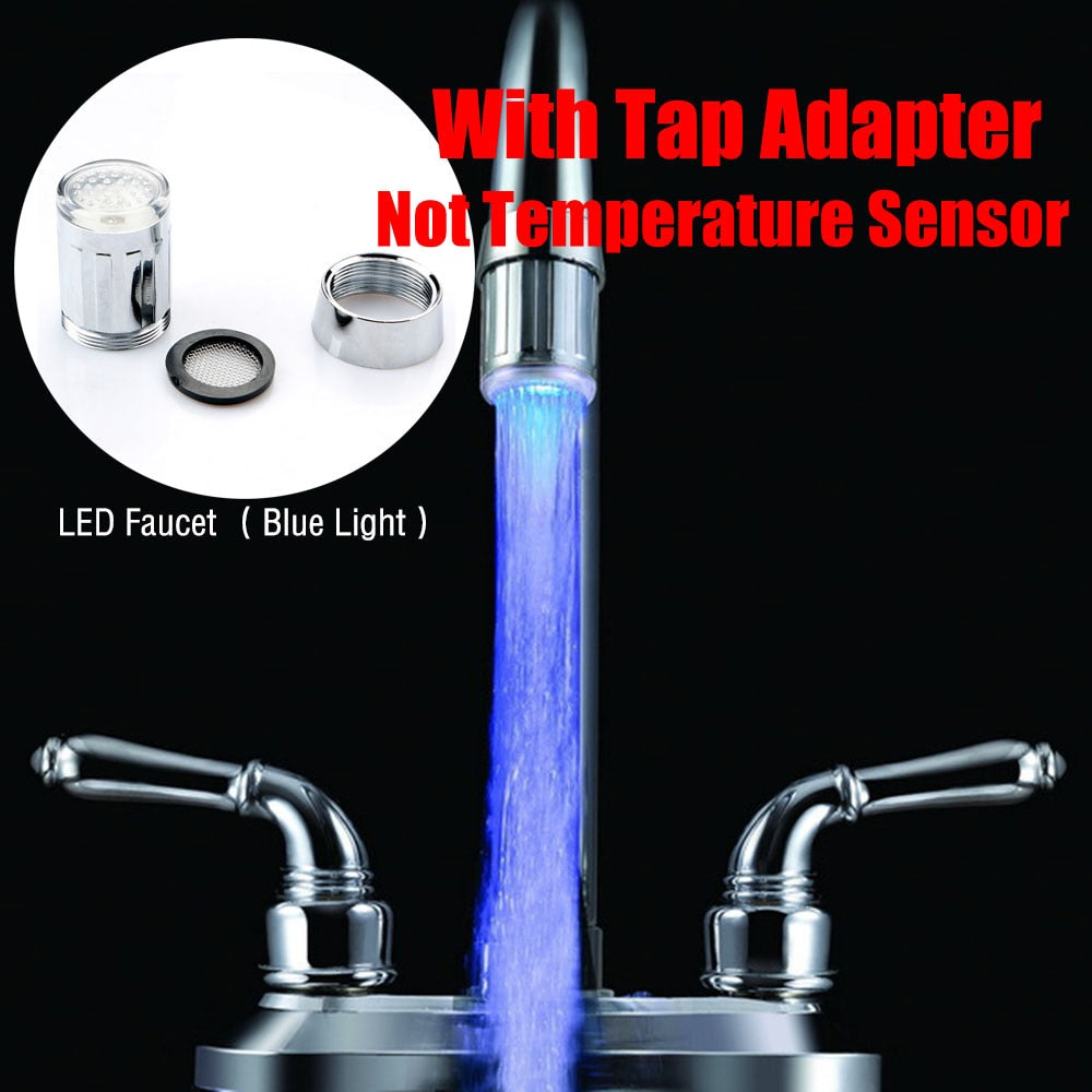 LED Water Faucet Stream Light For Kitchen Bathroom Shower Tap