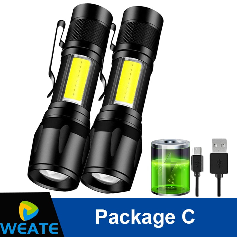 Built In Battery XP-G Q5 Zoom Focus Waterproof Mini Led Flashlight For Camping, Climbing and Hiking