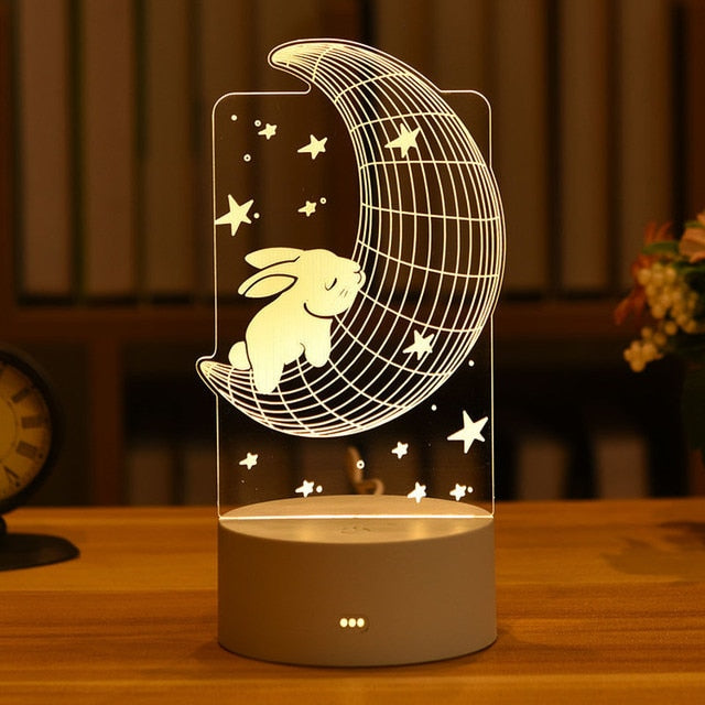 Romantic Love 3D Acrylic Led Lamp For Home Decoration