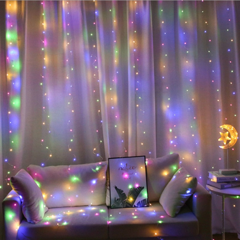 Stunning LED Curtain Garland  Fairy Decorative Lights