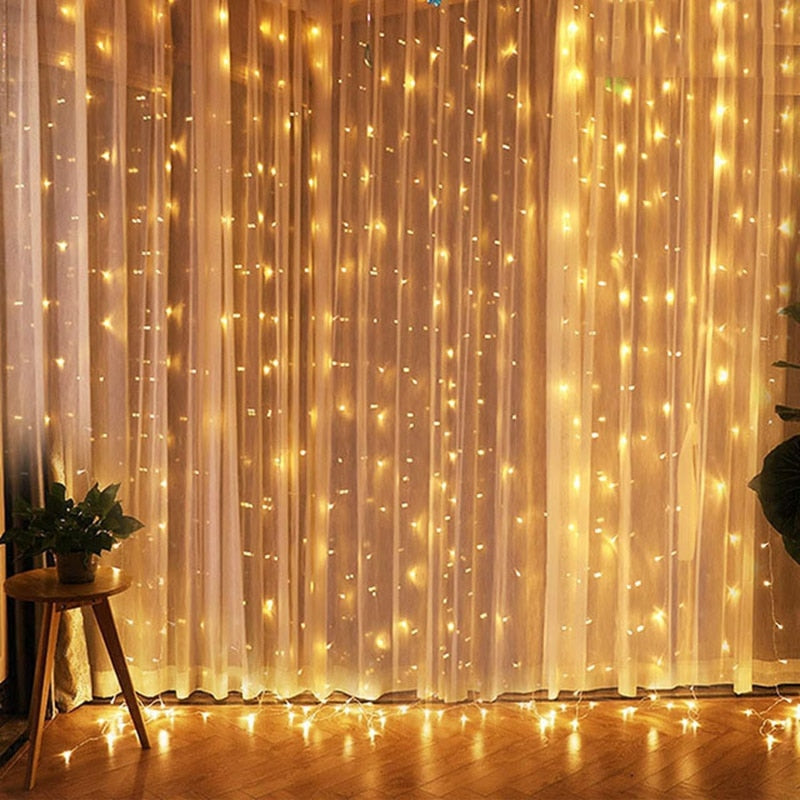 String Fairy Light For Home Holiday Garland Curtain Christmas New Year Decorative Lamp